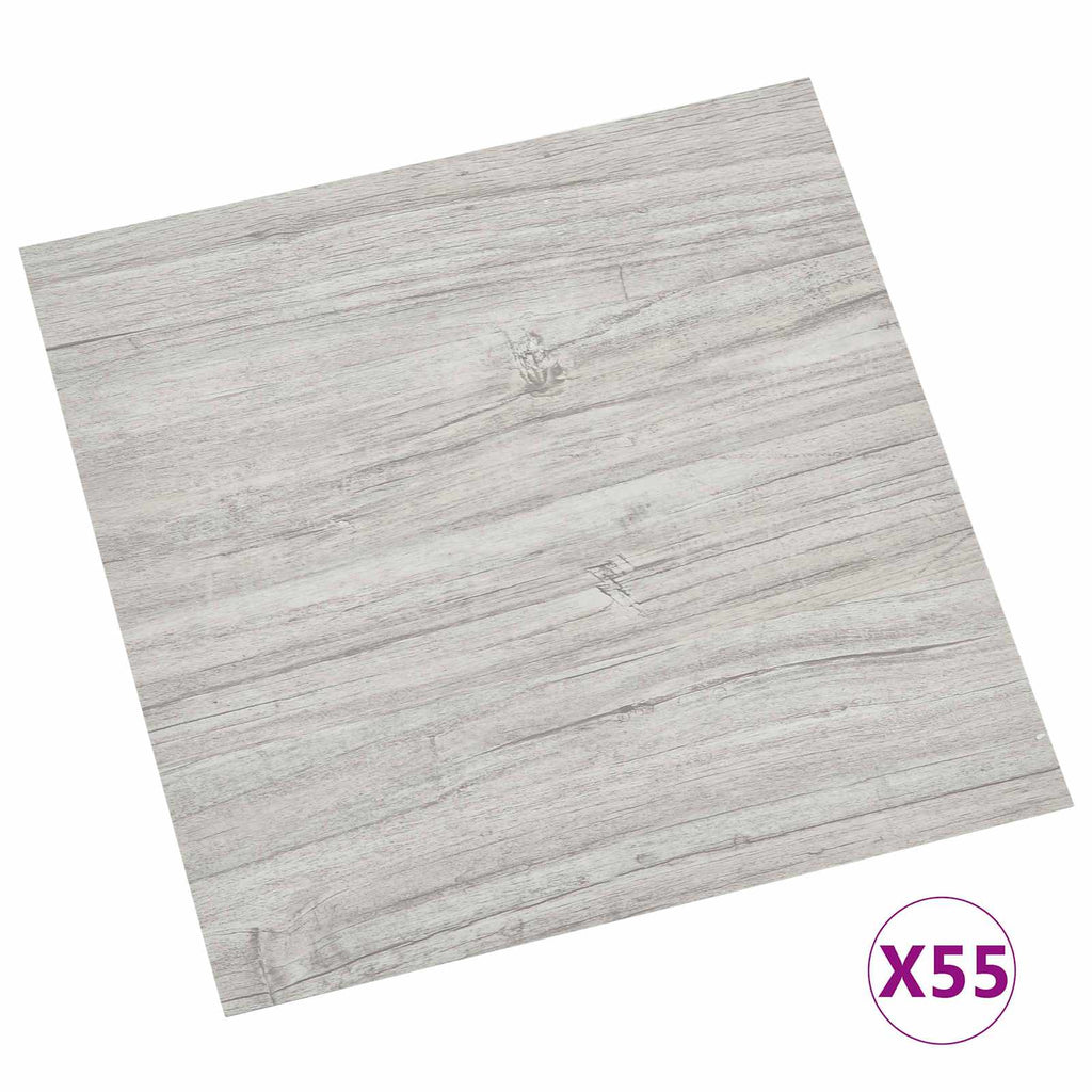 vidaXL Deski podłogowe 5,11 m² 55 pcs PVC Szary i drewno