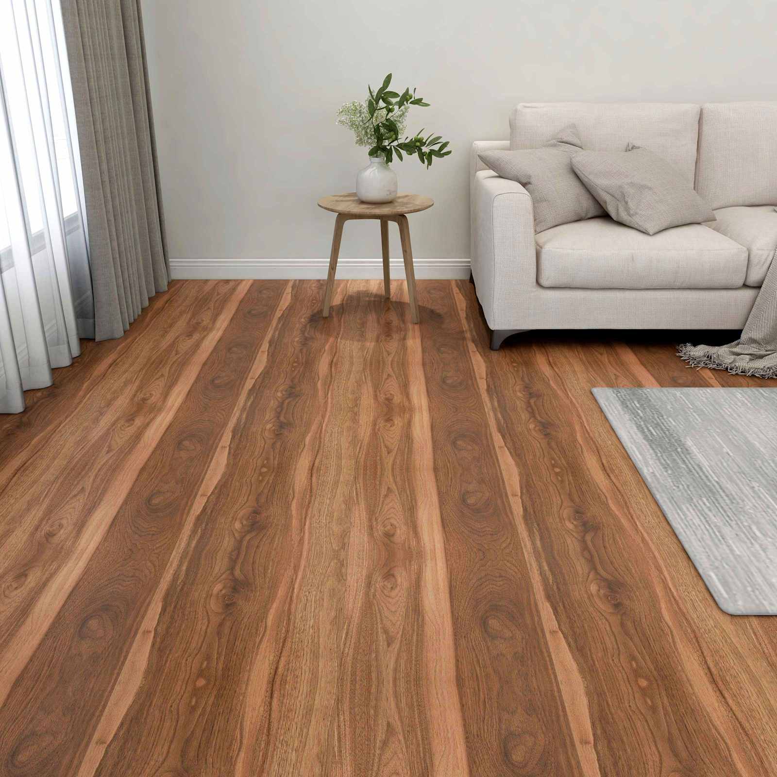 vidaXL Deski podłogowe 5,11 m² 55 pcs PVC Ciemne drewno