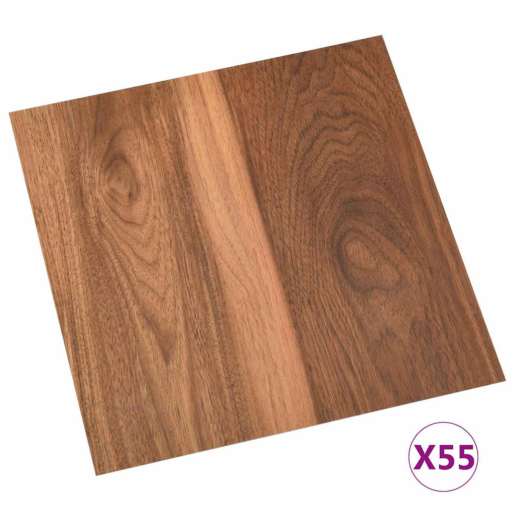vidaXL Deski podłogowe 5,11 m² 55 pcs PVC Ciemne drewno