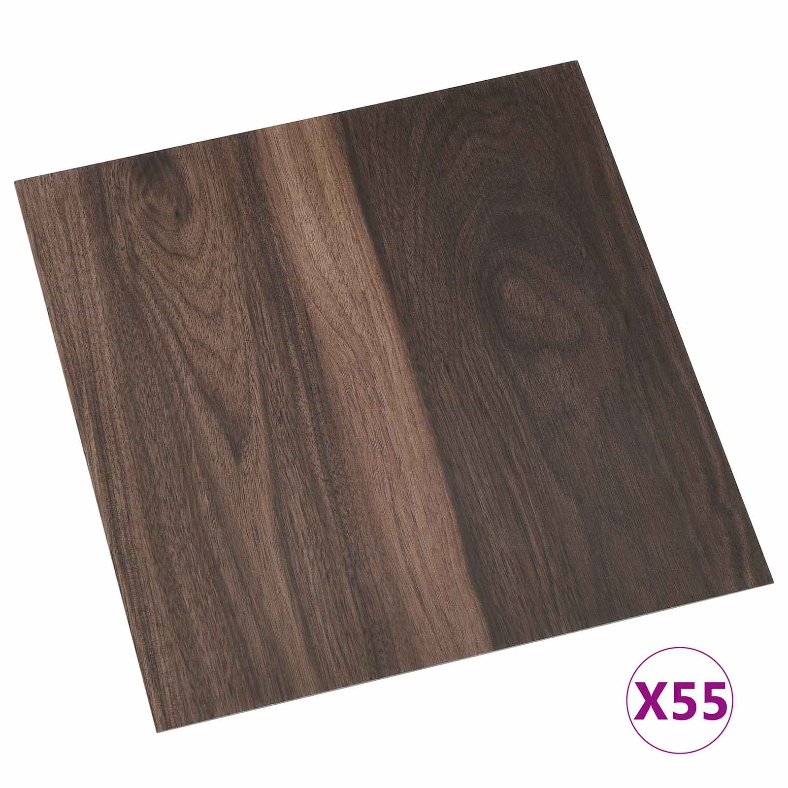 vidaXL Deski podłogowe 55 pcs Ciemny brąz 5,11 m² PVC