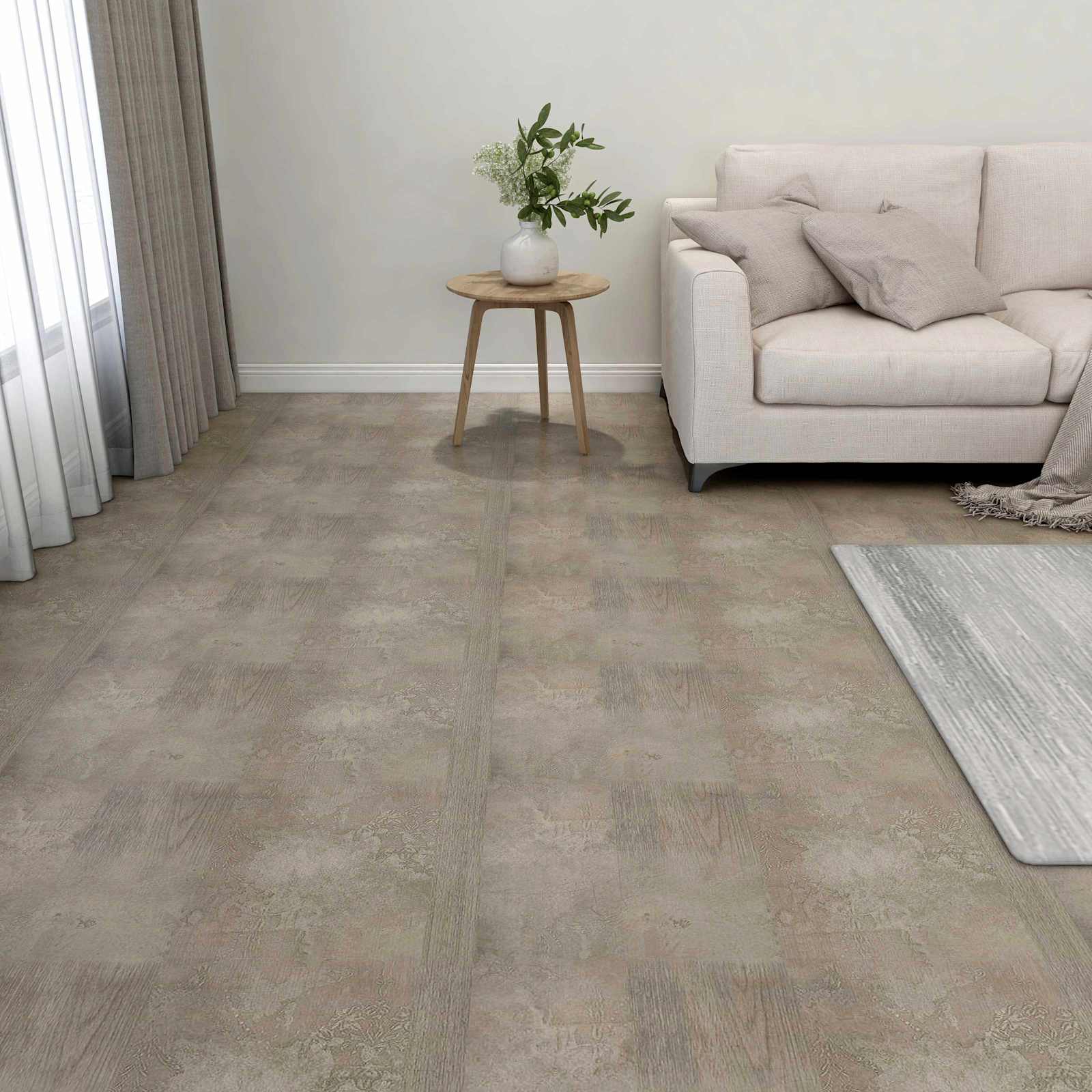vidaXL Deski podłogowe 5,11 m² 55 pcs PVC Ciemny brąz i szary