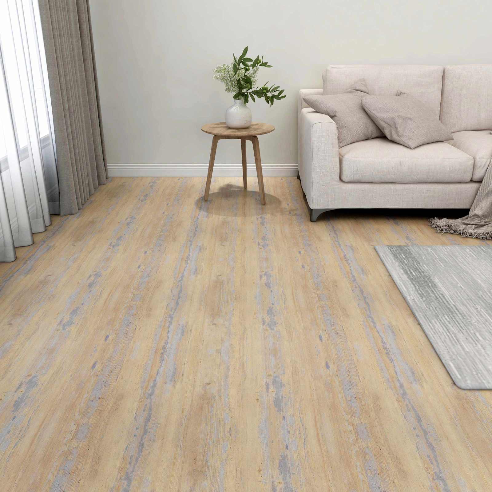 vidaXL Deski podłogowe 5,11 m² 55 pcs PVC Brązowy i szary