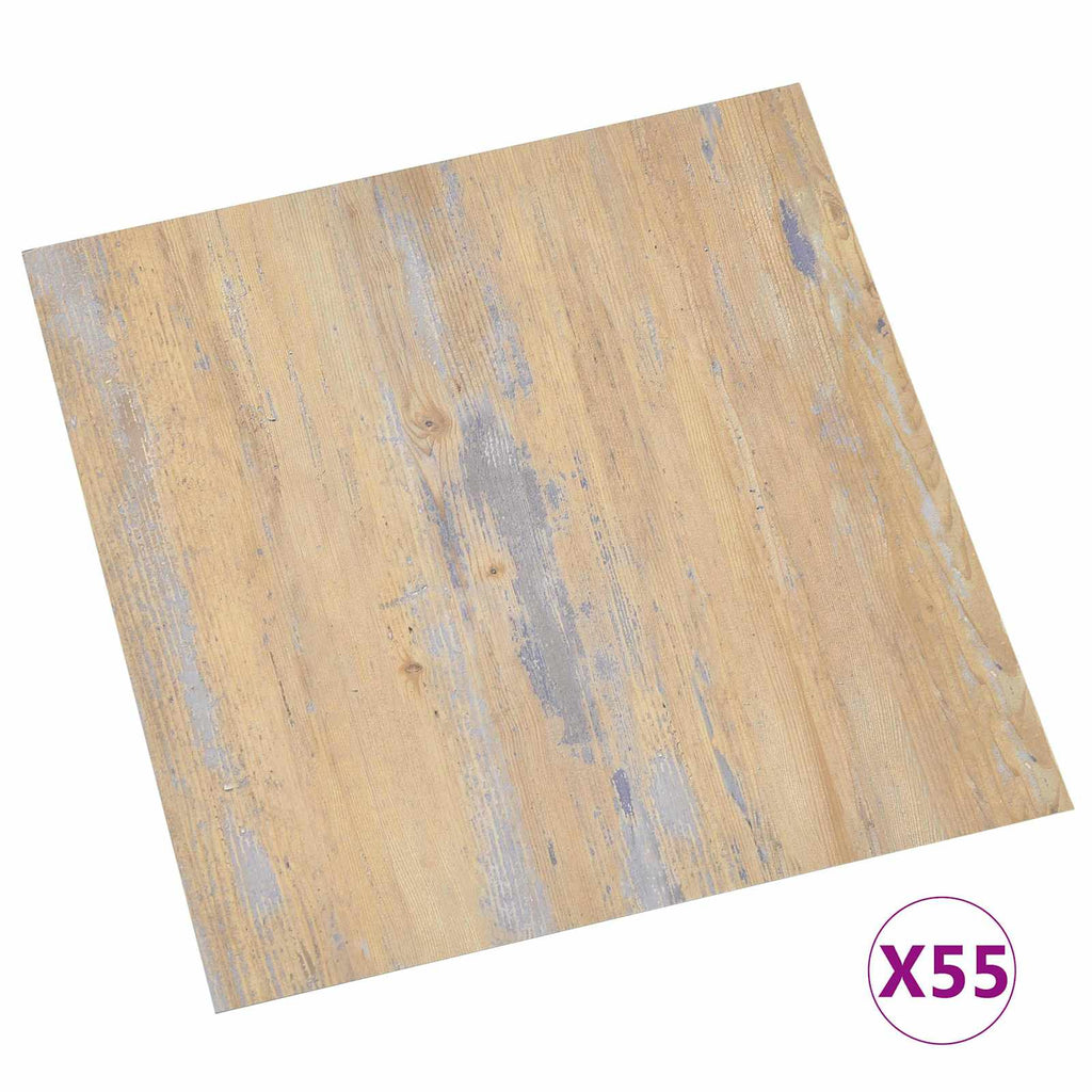 vidaXL Deski podłogowe 5,11 m² 55 pcs PVC Brązowy i szary