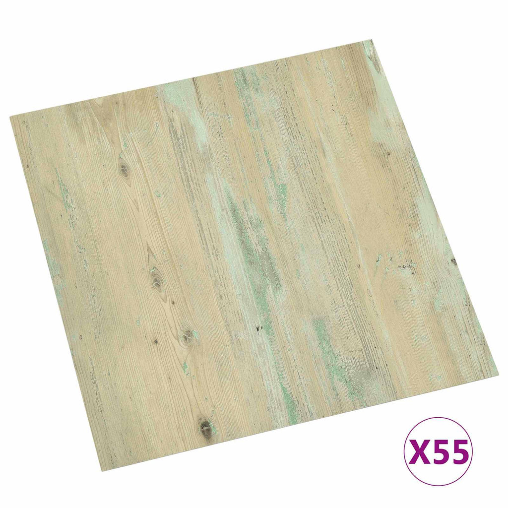 vidaXL Deski podłogowe 5,11 m² 55 pcs PVC Biały i jasny brąz