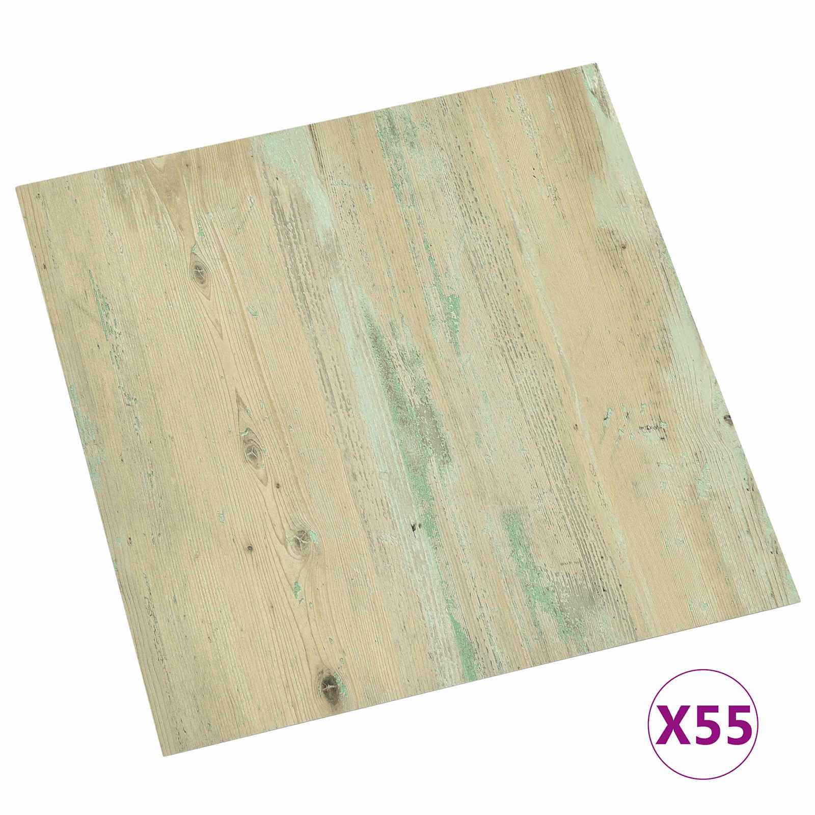 vidaXL Deski podłogowe 5,11 m² 55 pcs PVC Biały i jasny brąz