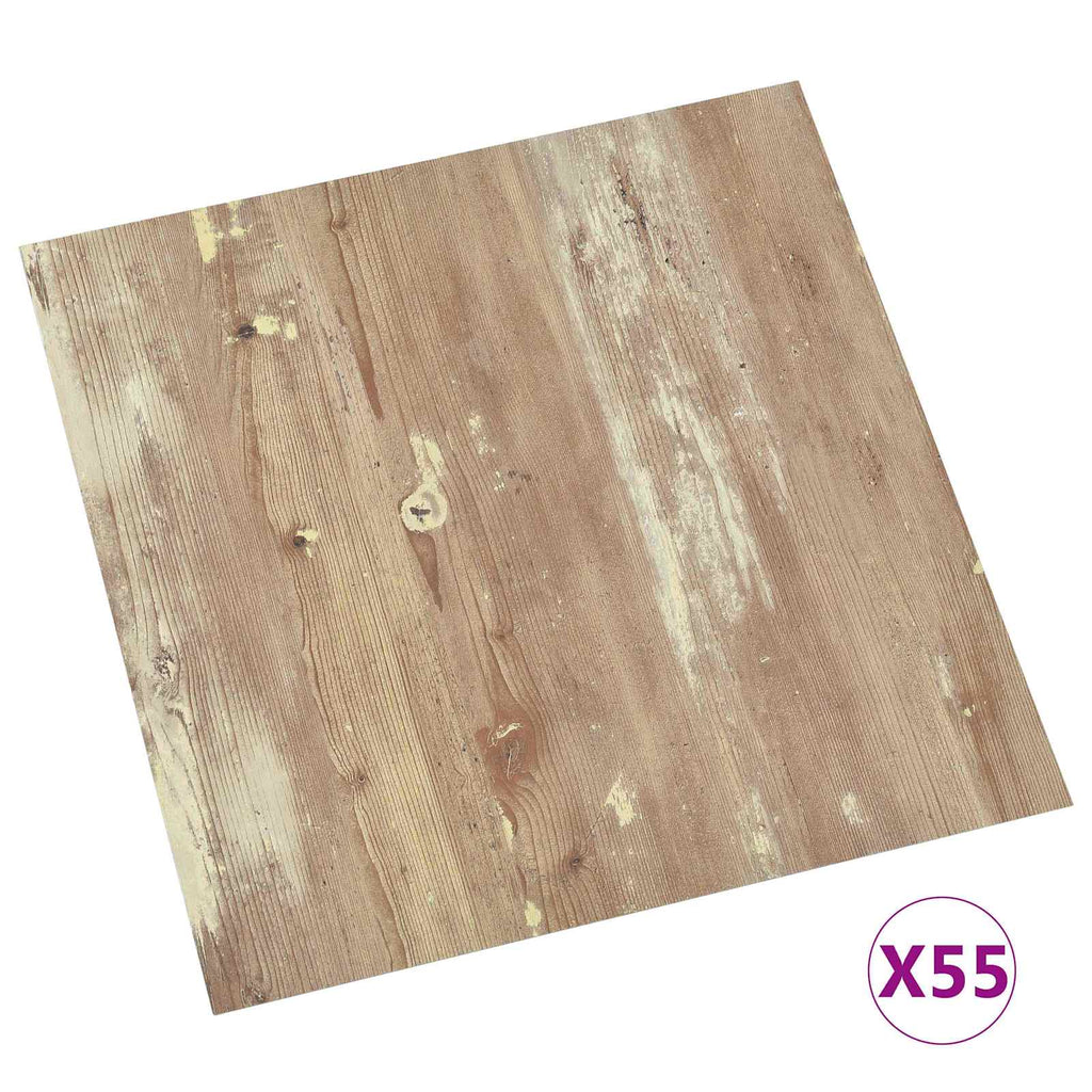 vidaXL Deski podłogowe 5,11 m² 55 pcs PVC Kremowy i Jasnobrązowy