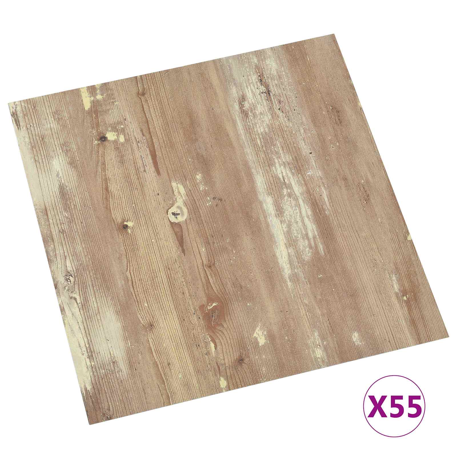 vidaXL Deski podłogowe 5,11 m² 55 pcs PVC Kremowy i Jasnobrązowy