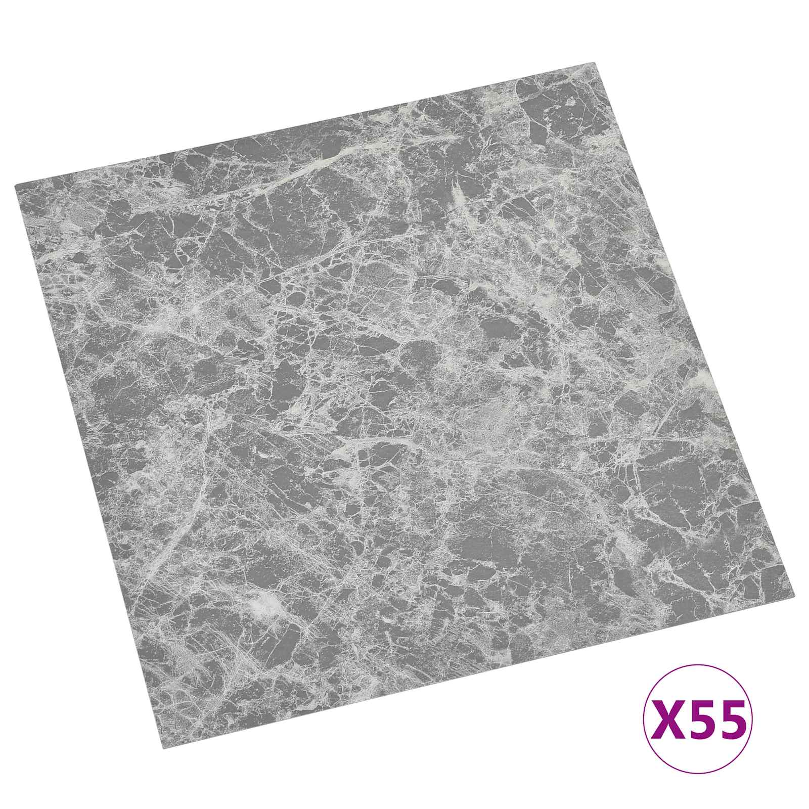 vidaXL Deski podłogowe 5,11 m² 55 pcs PVC Szary