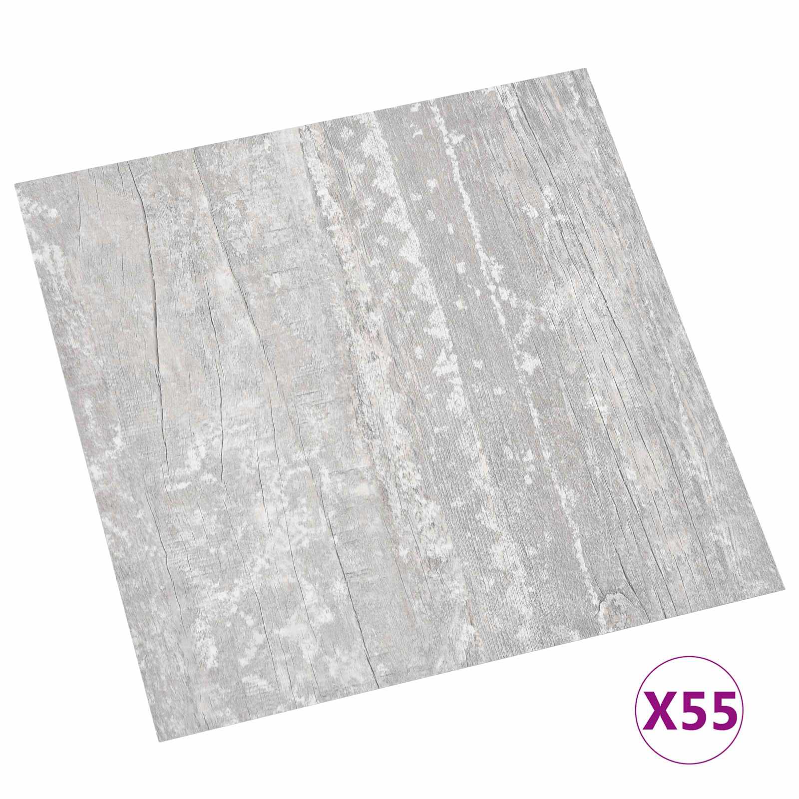 vidaXL Deski podłogowe 5,11 m² 55 pcs PVC Jasnoszary i biały.