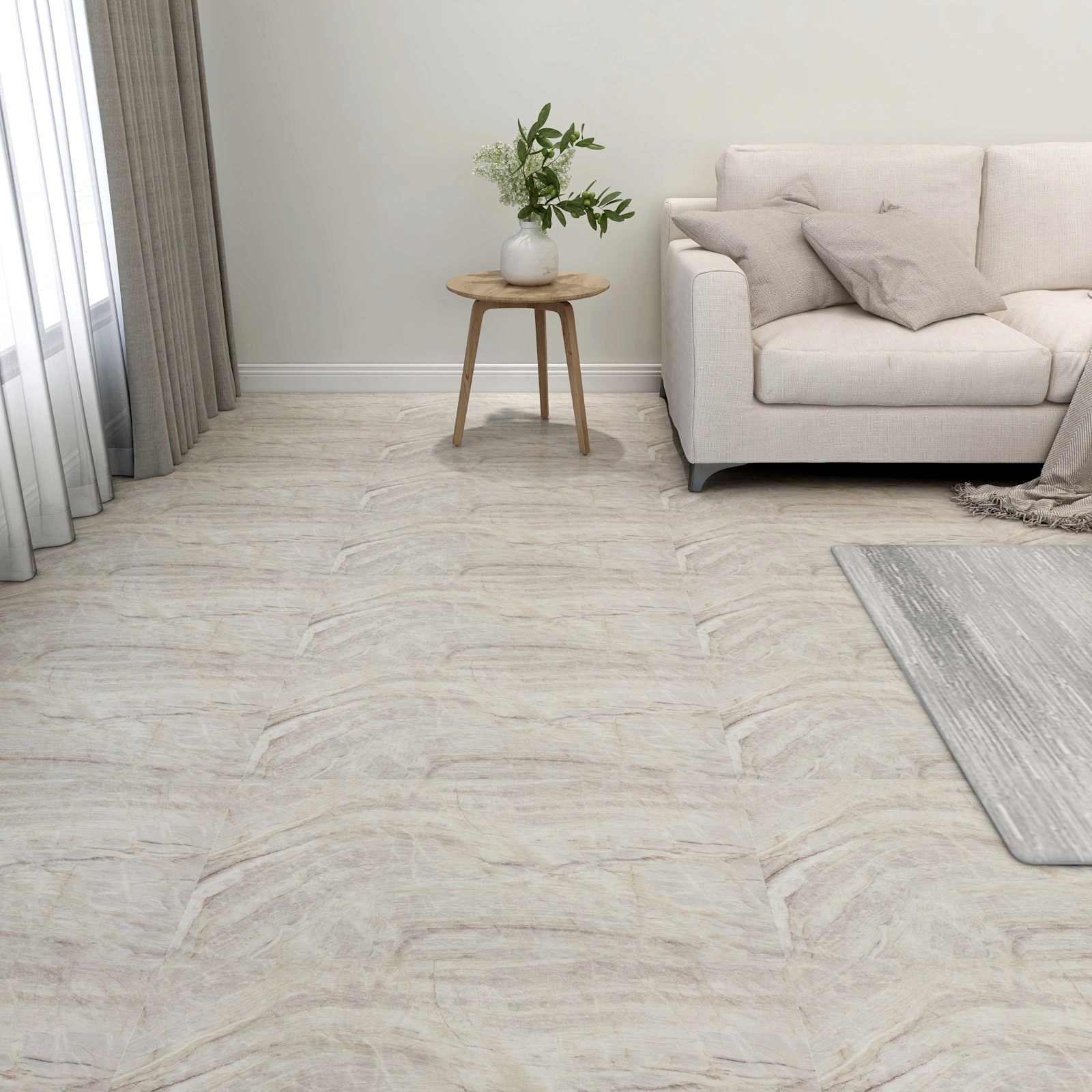 vidaXL Deski podłogowe 5,11 m² 55 pcs PVC Brązowy i beżowy