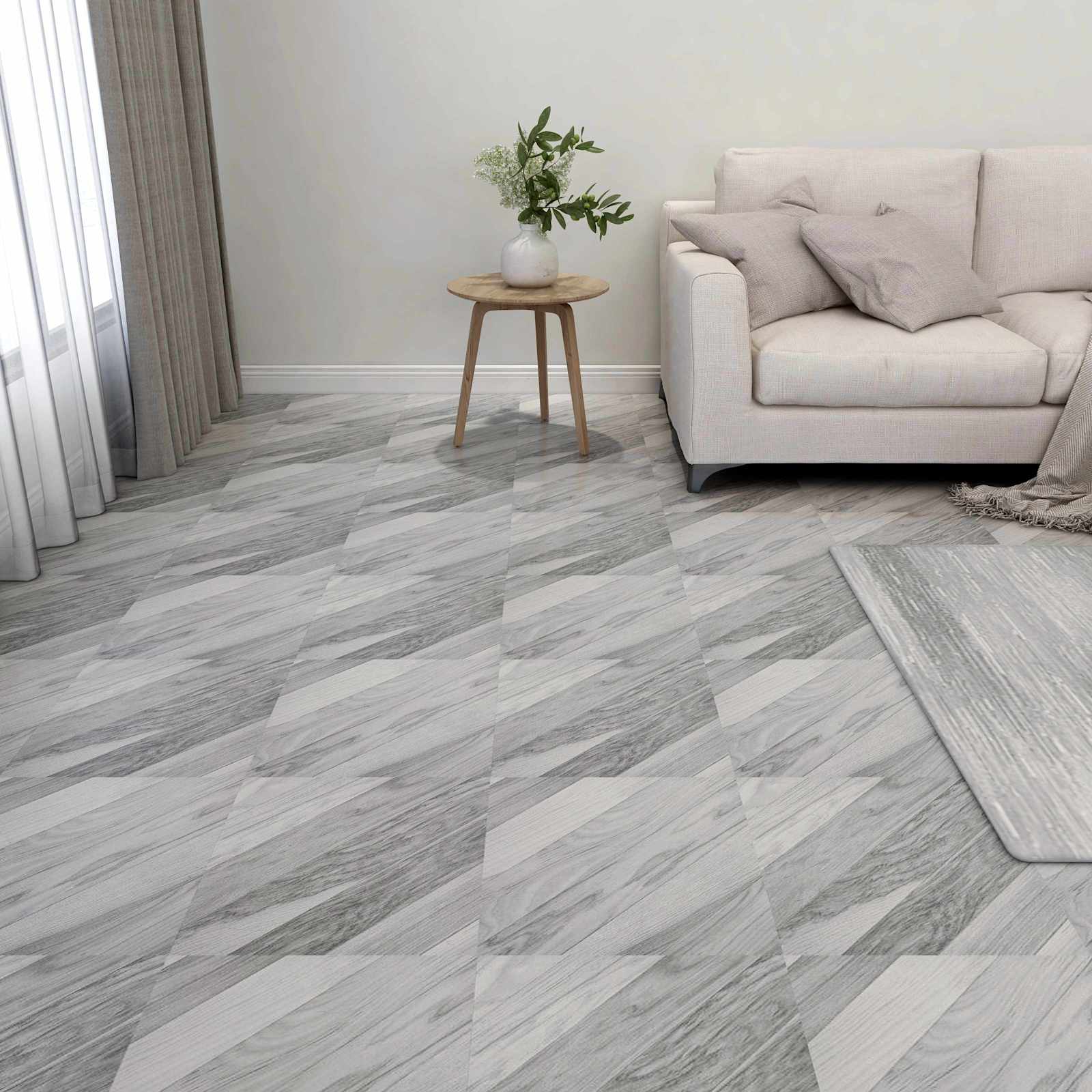 vidaXL Deski podłogowe 55 pcs Szary 5,11 m² PVC