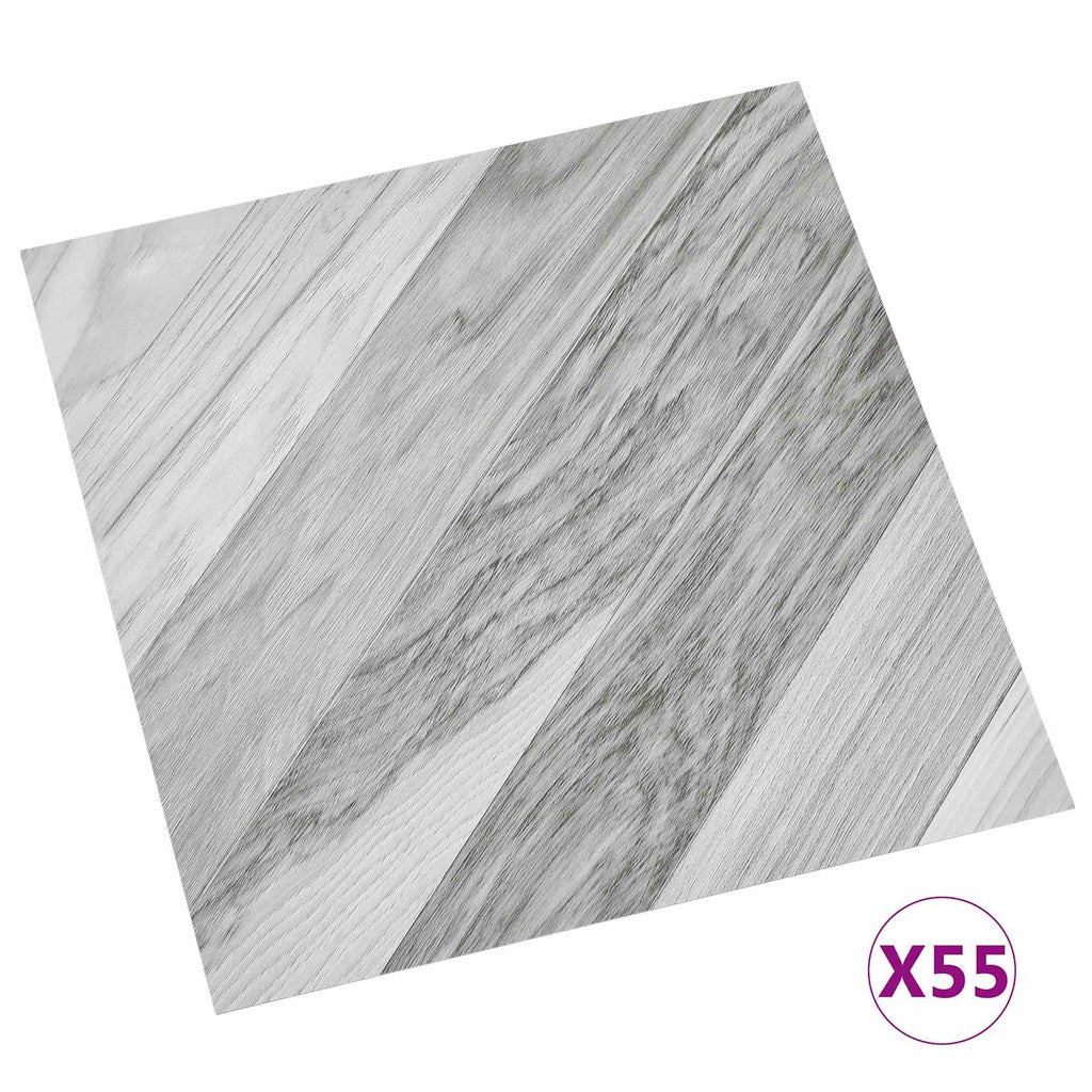 vidaXL Deski podłogowe 55 pcs Szary 5,11 m² PVC