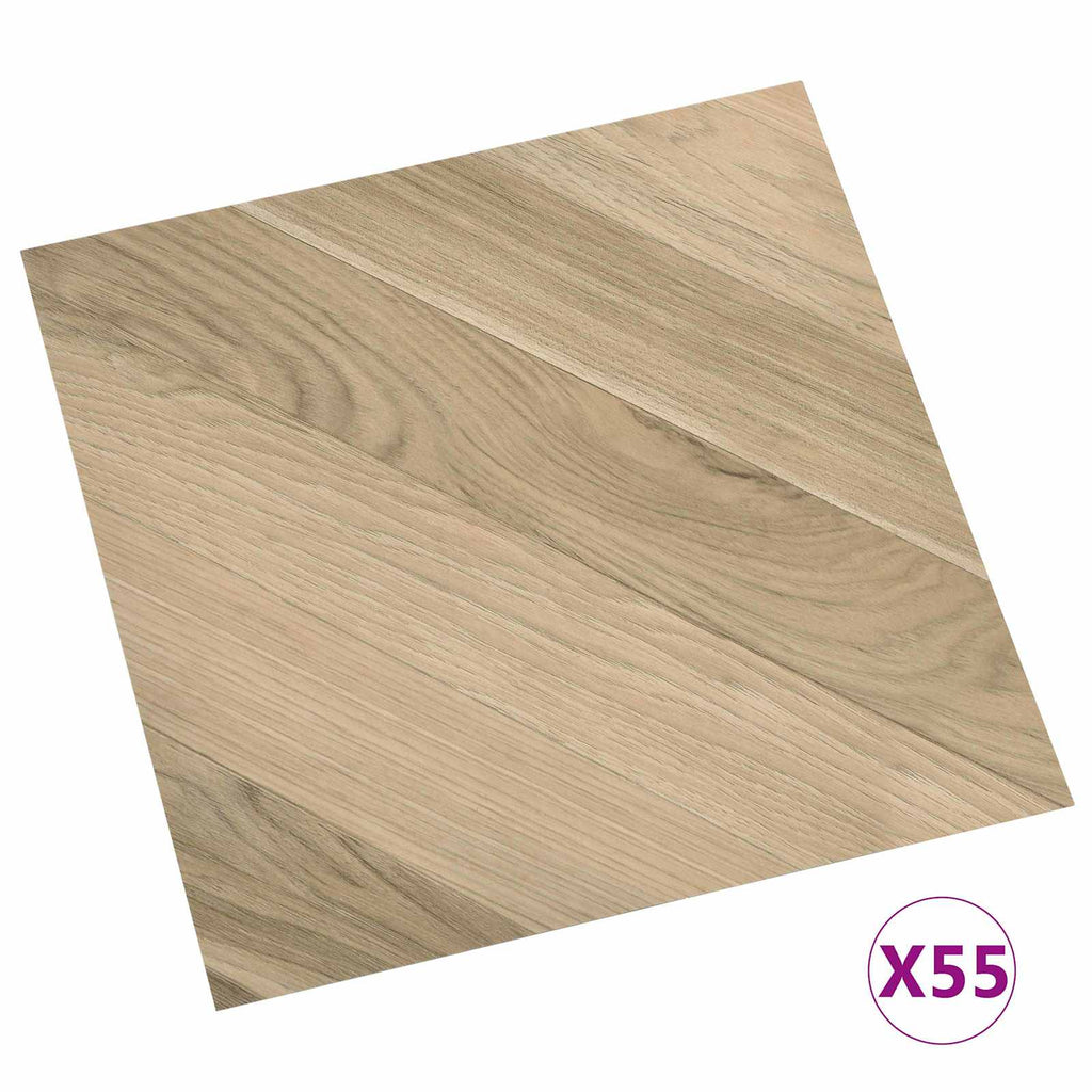 vidaXL Deski podłogowe 55 pcs Brązowy 5,11 m² PVC