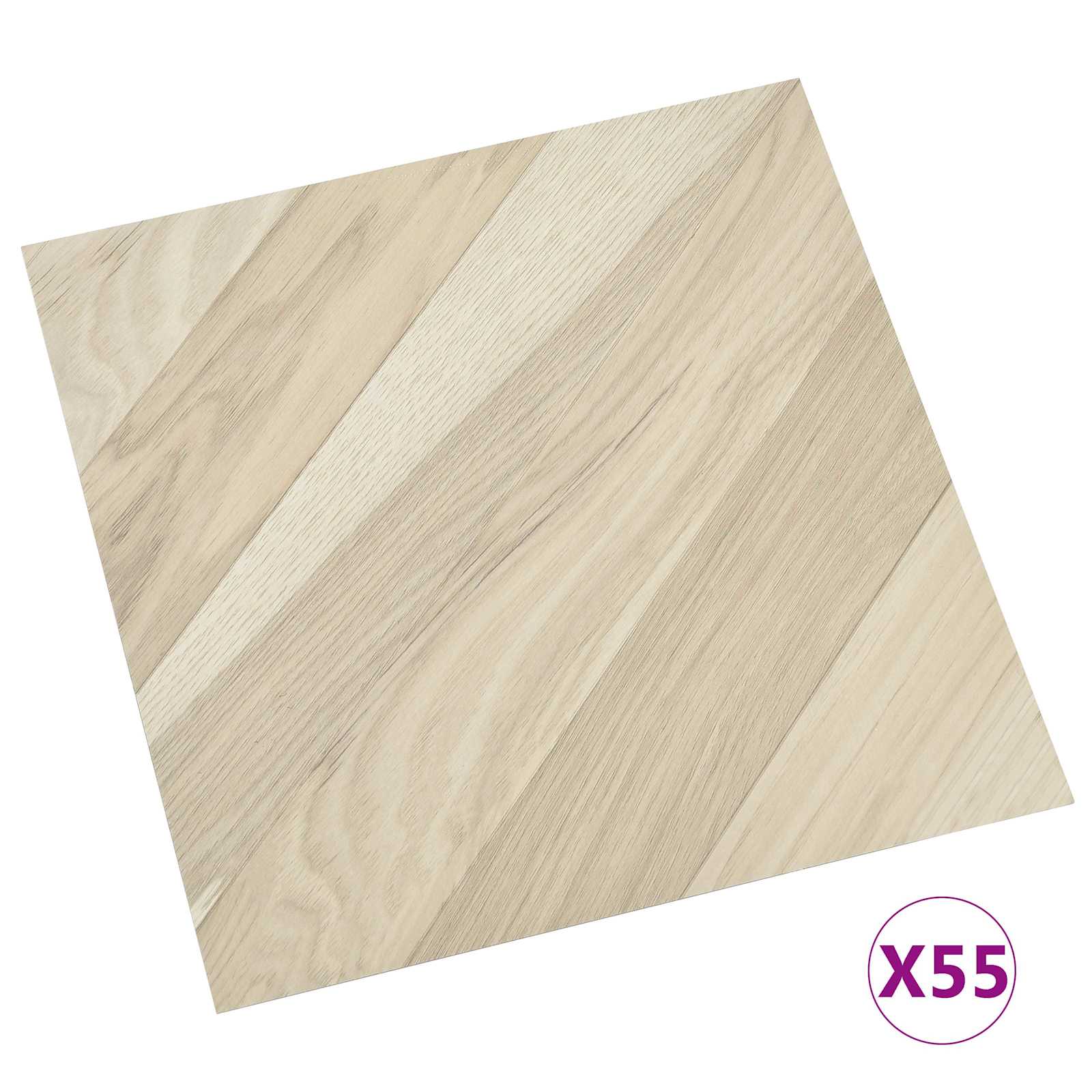 vidaXL Deski podłogowe 55 pcs Beżowy 5,11 m² PVC