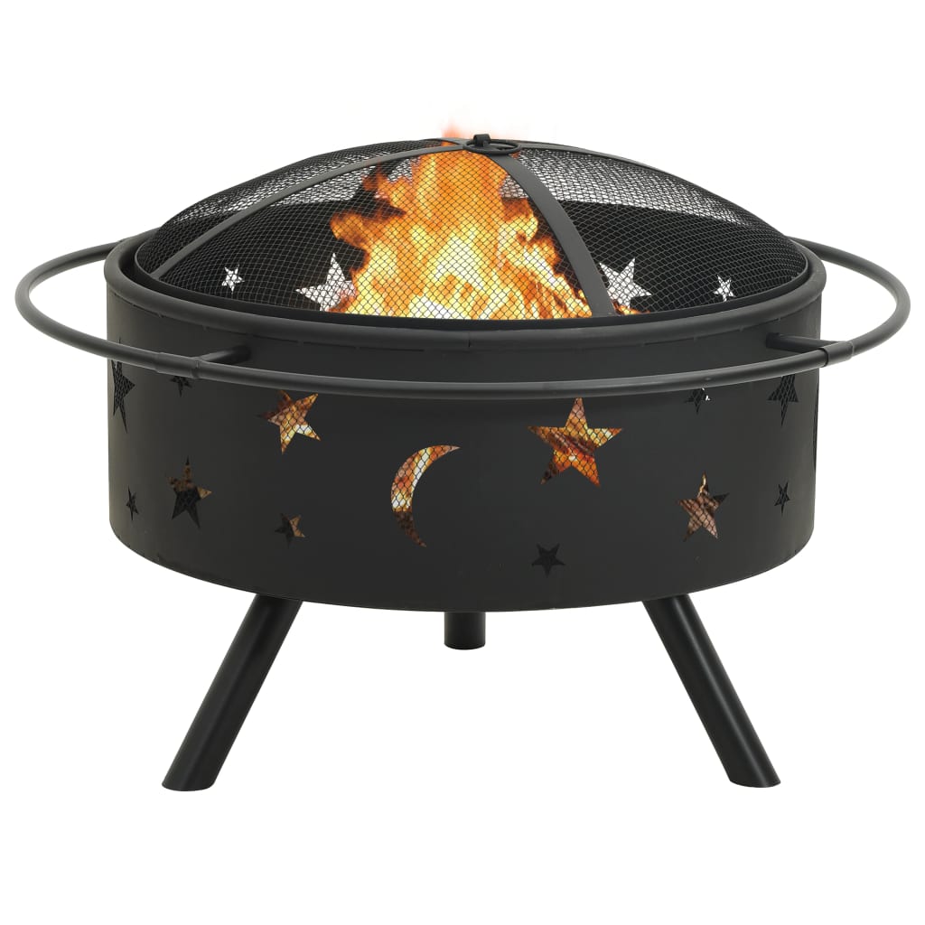 vidaXL Palenisko z pogrzebaczem, 76 cm, XXL, stal