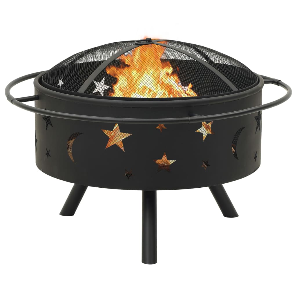 vidaXL Palenisko z pogrzebaczem, 76 cm, XXL, stal