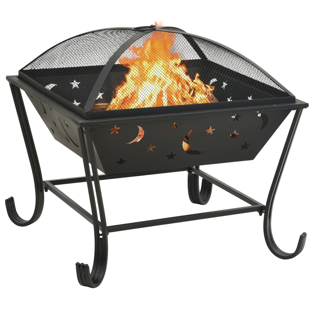 vidaXL Palenisko z pogrzebaczem, 62 cm, XXL, stal