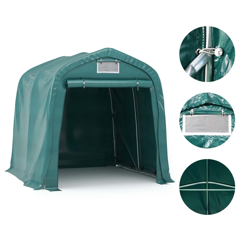 vidaXL Namiot garażowy z PVC, 1,6 x 2,4 m, zielony