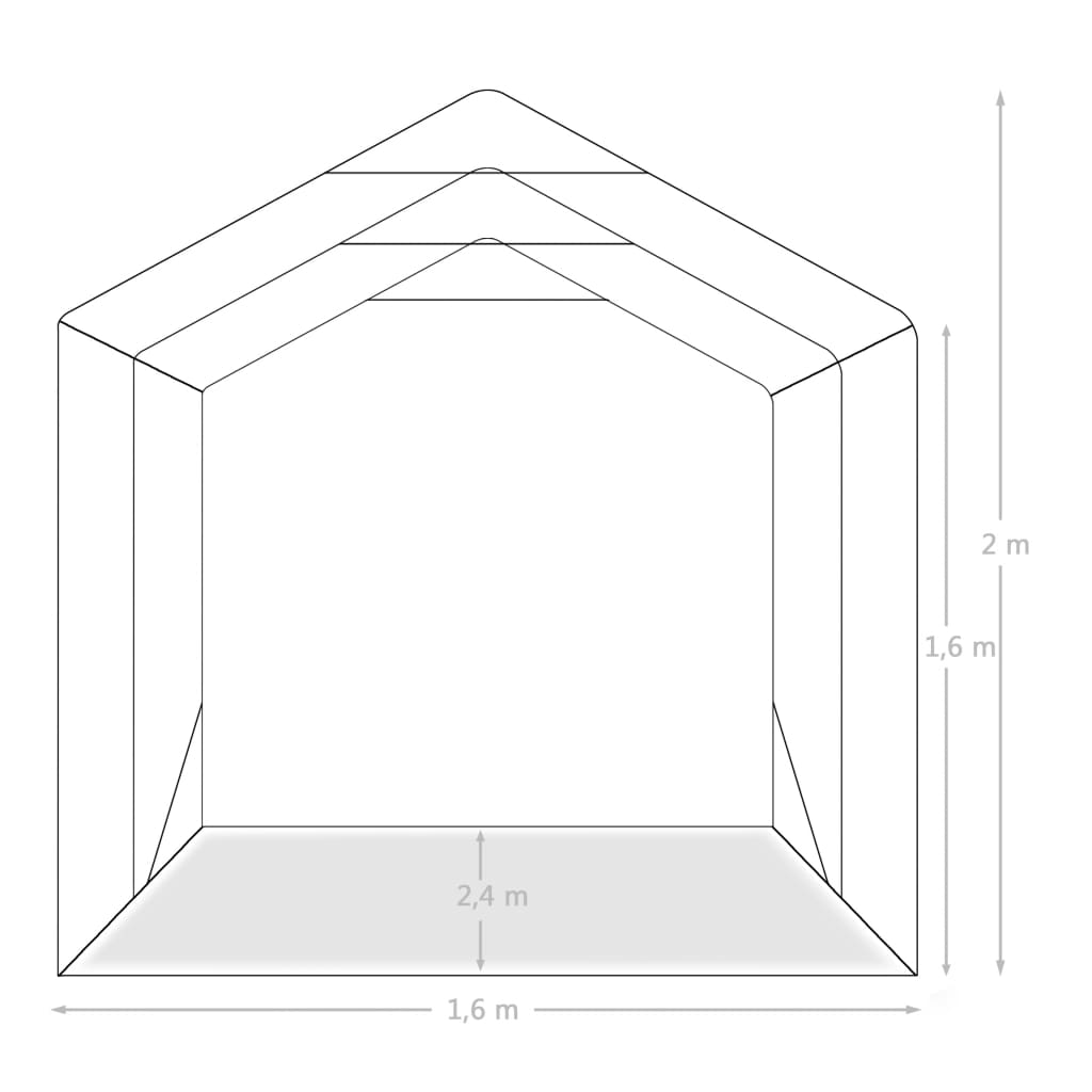 vidaXL Namiot garażowy z PVC, 1,6 x 2,4 m, zielony