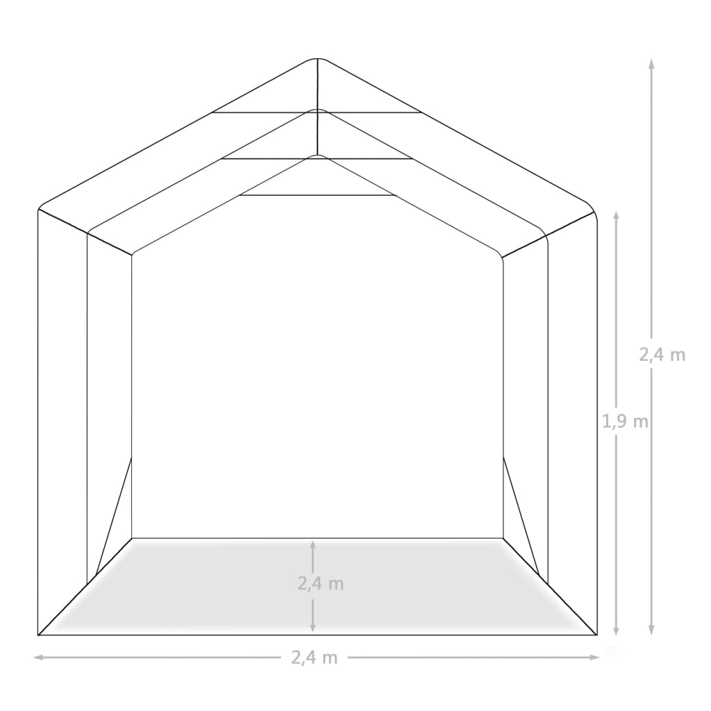 vidaXL Namiot garażowy z PVC, 2,4 x 2,4 m, zielony