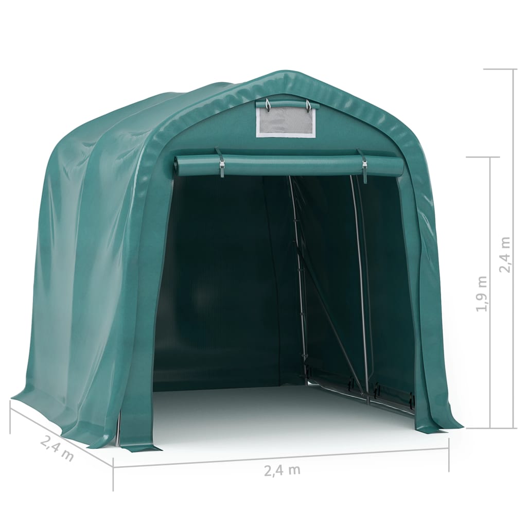 vidaXL Namiot garażowy z PVC, 2,4 x 2,4 m, zielony