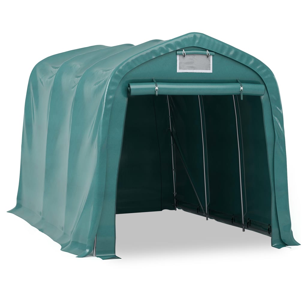 vidaXL Namiot garażowy z PVC, 2,4 x 3,6 m, zielony