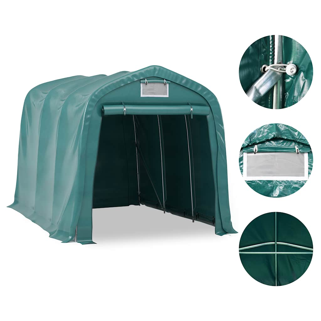 vidaXL Namiot garażowy z PVC, 2,4 x 3,6 m, zielony