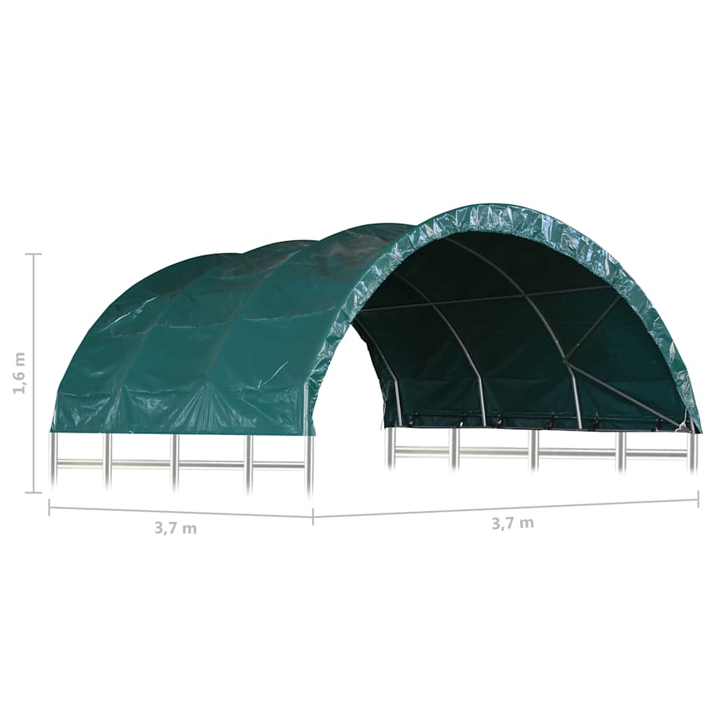 vidaXL Namiot dla bydła, PVC, 3,7 x 3,7 m, zielony