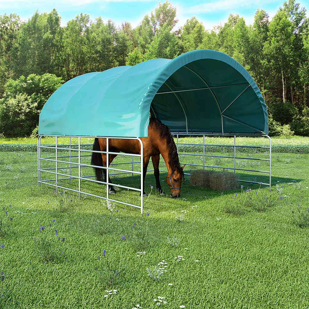 vidaXL Namiot dla bydła, PVC, 3,7 x 3,7 m, zielony