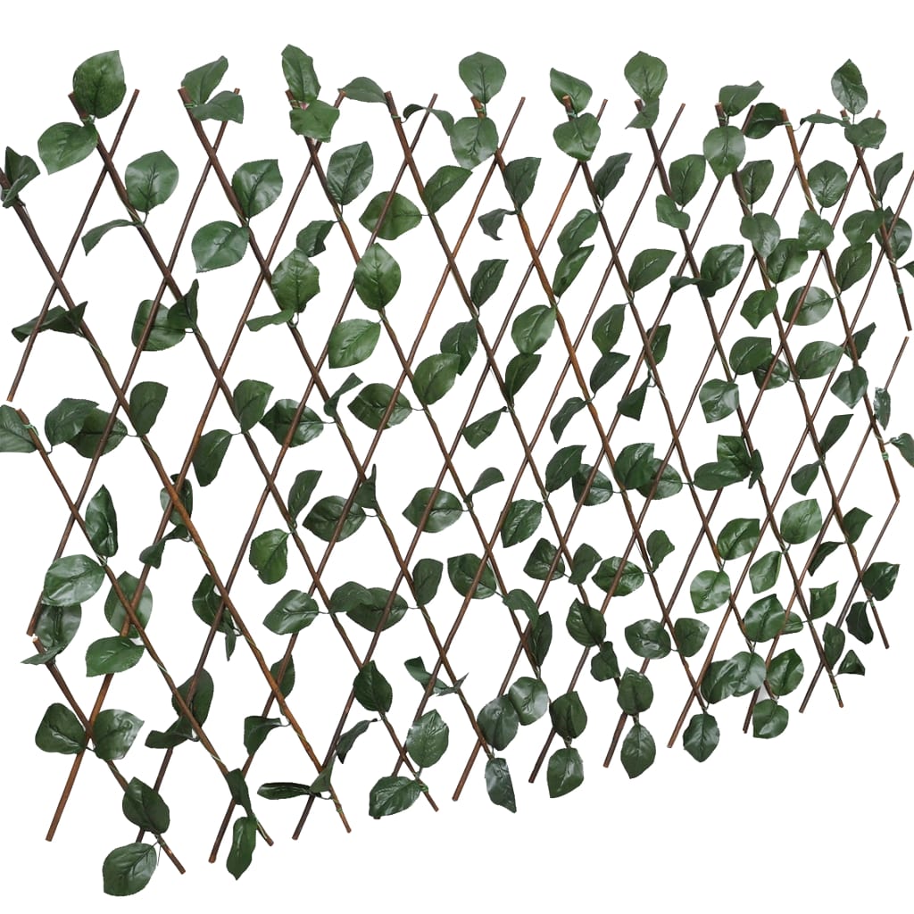 vidaXL Płot kratka, wierzba ze sztucznymi listkami, 5 szt., 180x30 cm