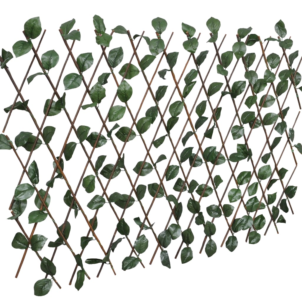 vidaXL Płot kratka, wierzba ze sztucznymi listkami, 5 szt., 180x60 cm