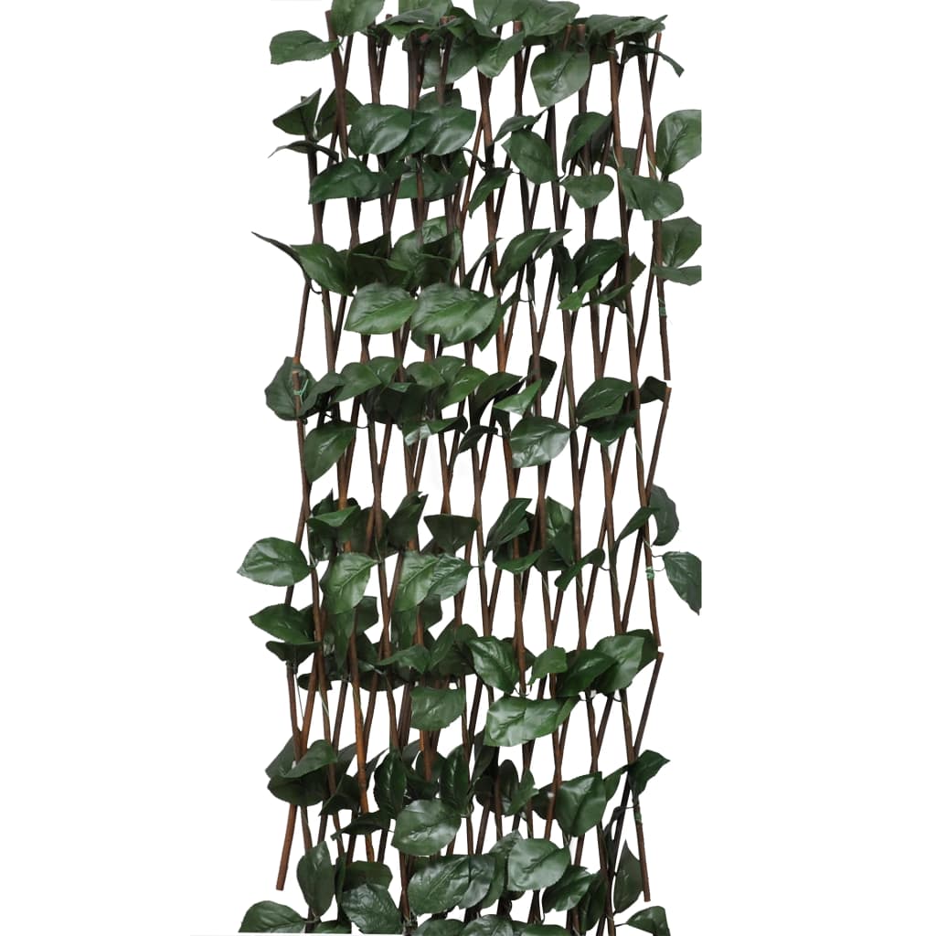 vidaXL Płot kratka, wierzba ze sztucznymi listkami, 5 szt., 180x60 cm