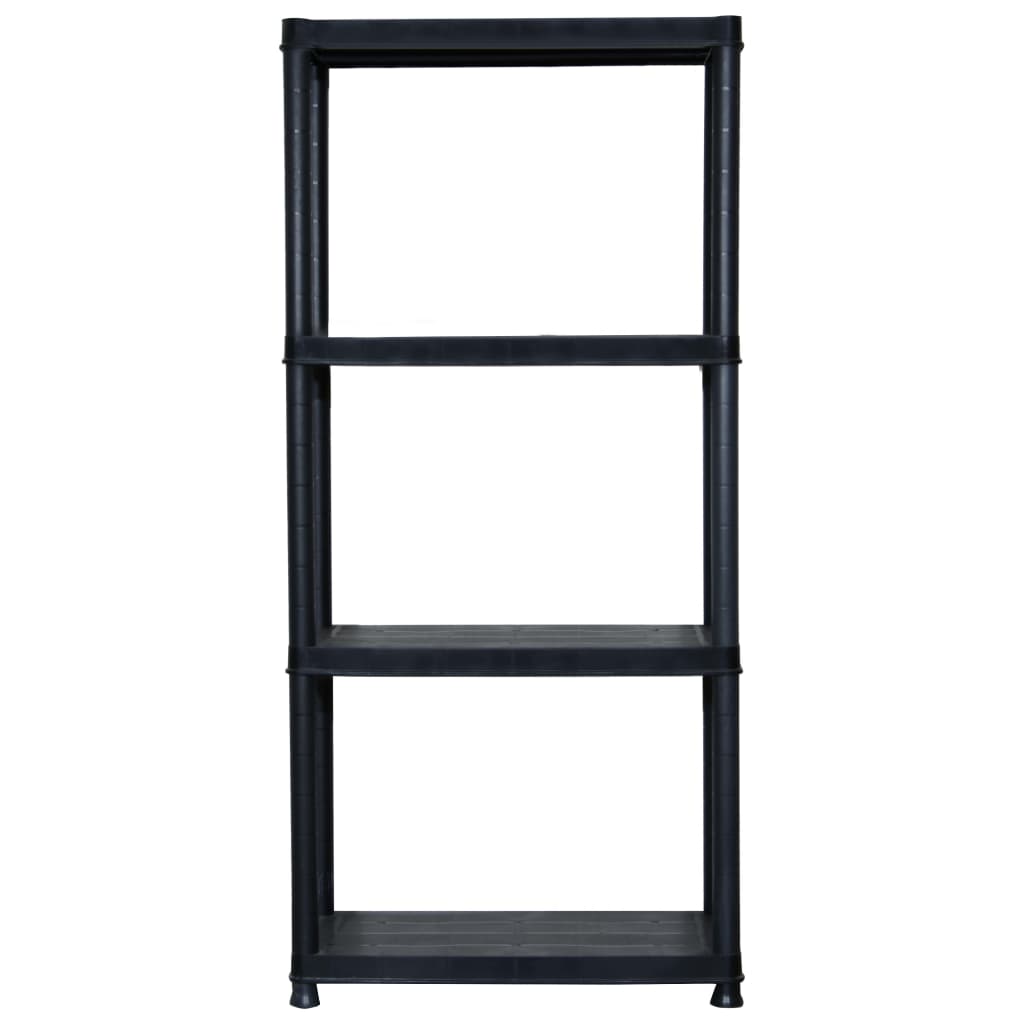 vidaXL Regał 4-poziomowy, czarny, 61 x 30,5 x 130 cm, plastik