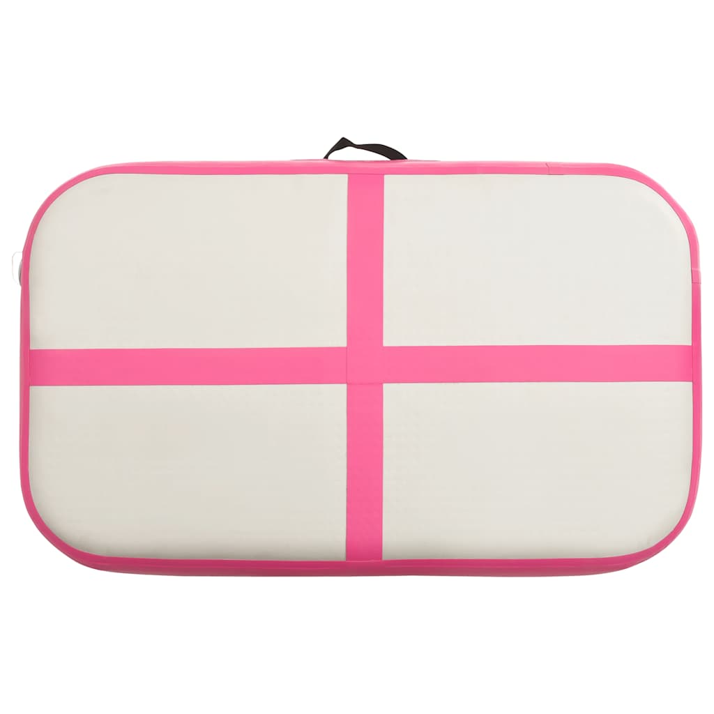 vidaXL Mata gimnastyczna z pompką, 60x100x15 cm, PVC, różowa