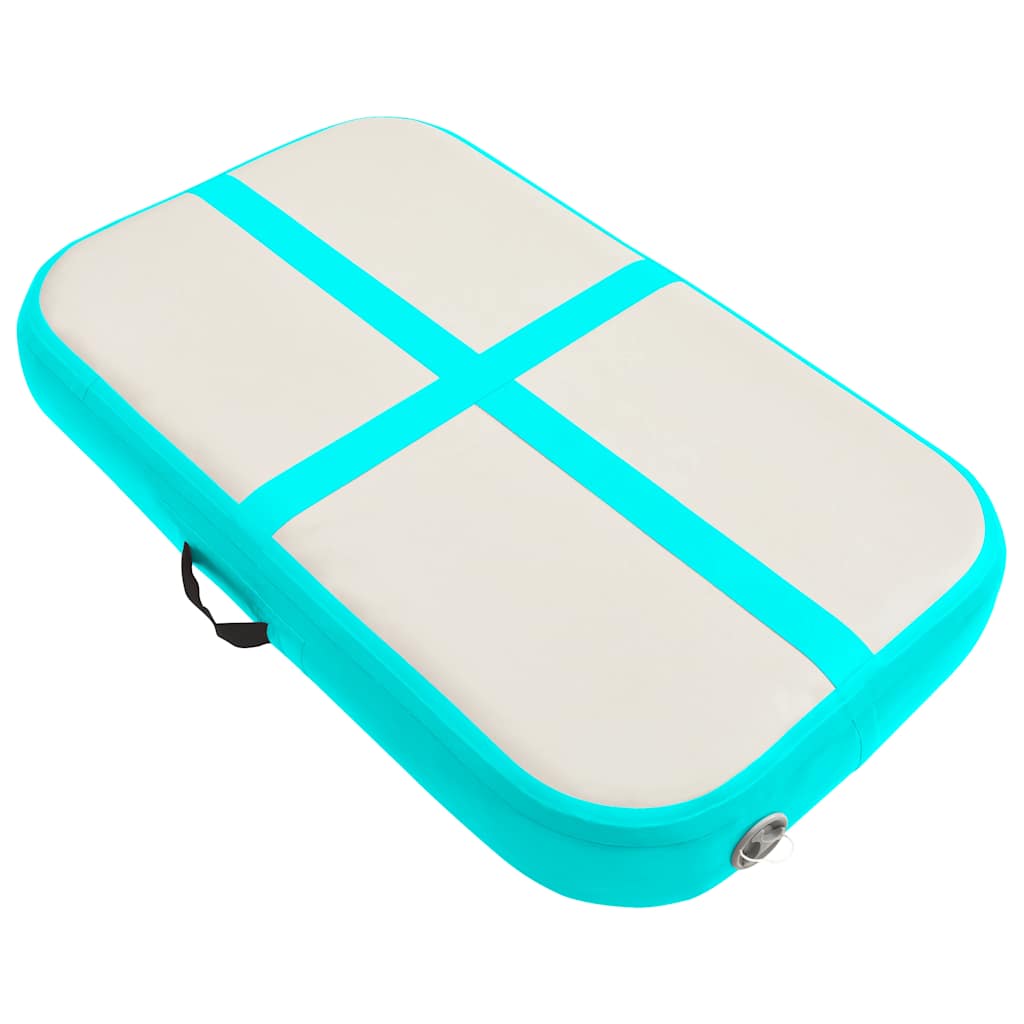 vidaXL Mata gimnastyczna z pompką, 60x100x15 cm, PVC, zielona