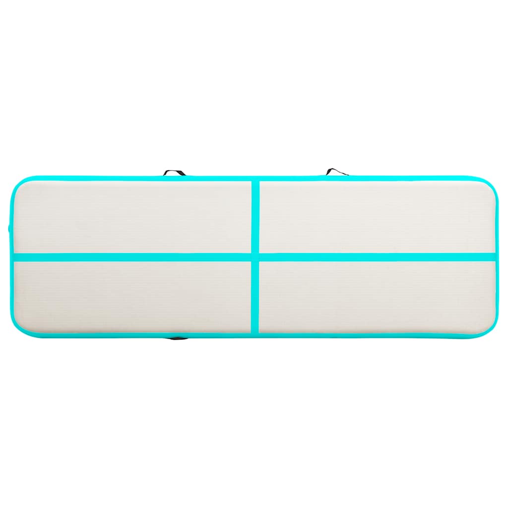 vidaXL Mata gimnastyczna z pompką, 400x100x15 cm, PVC, zielona