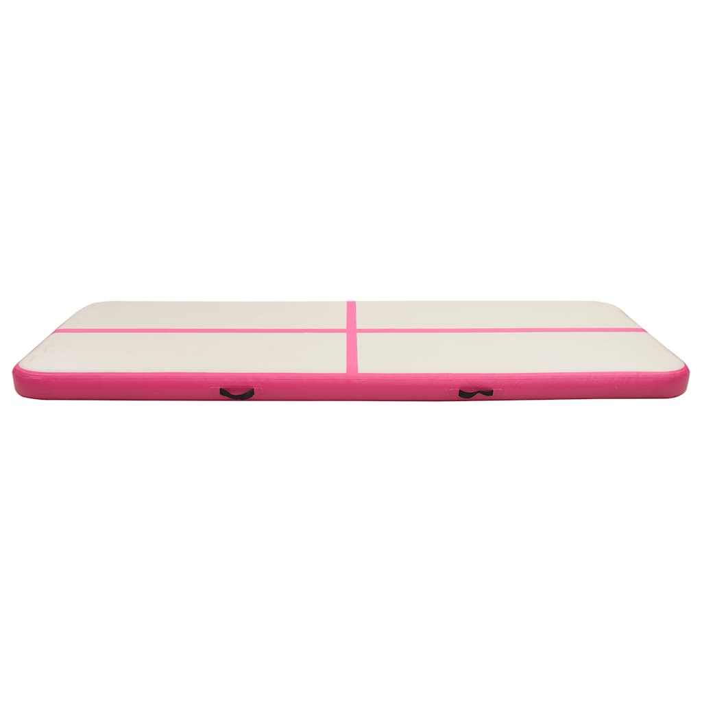 vidaXL Mata gimnastyczna z pompką, 500x100x15 cm, PVC, różowa