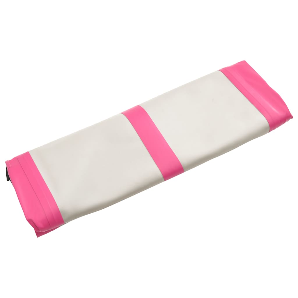 vidaXL Mata gimnastyczna z pompką, 600x100x15 cm, PVC, różowa