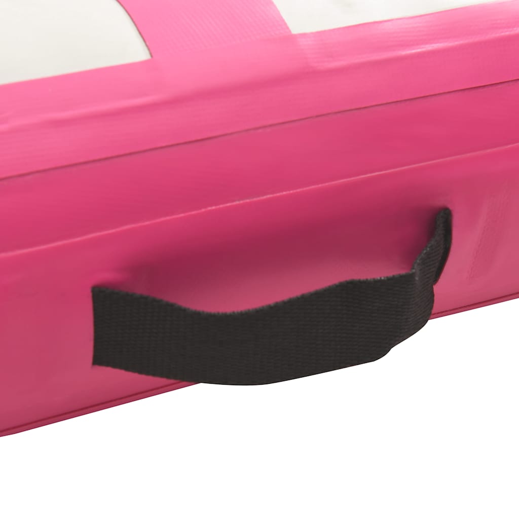 vidaXL Mata gimnastyczna z pompką, 600x100x15 cm, PVC, różowa