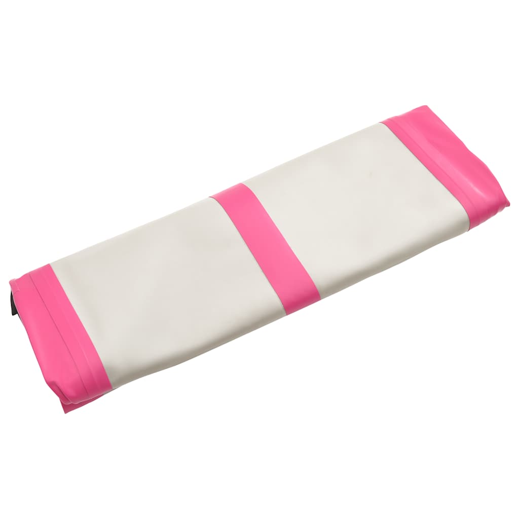 vidaXL Mata gimnastyczna z pompką, 700x100x15 cm, PVC, różowa