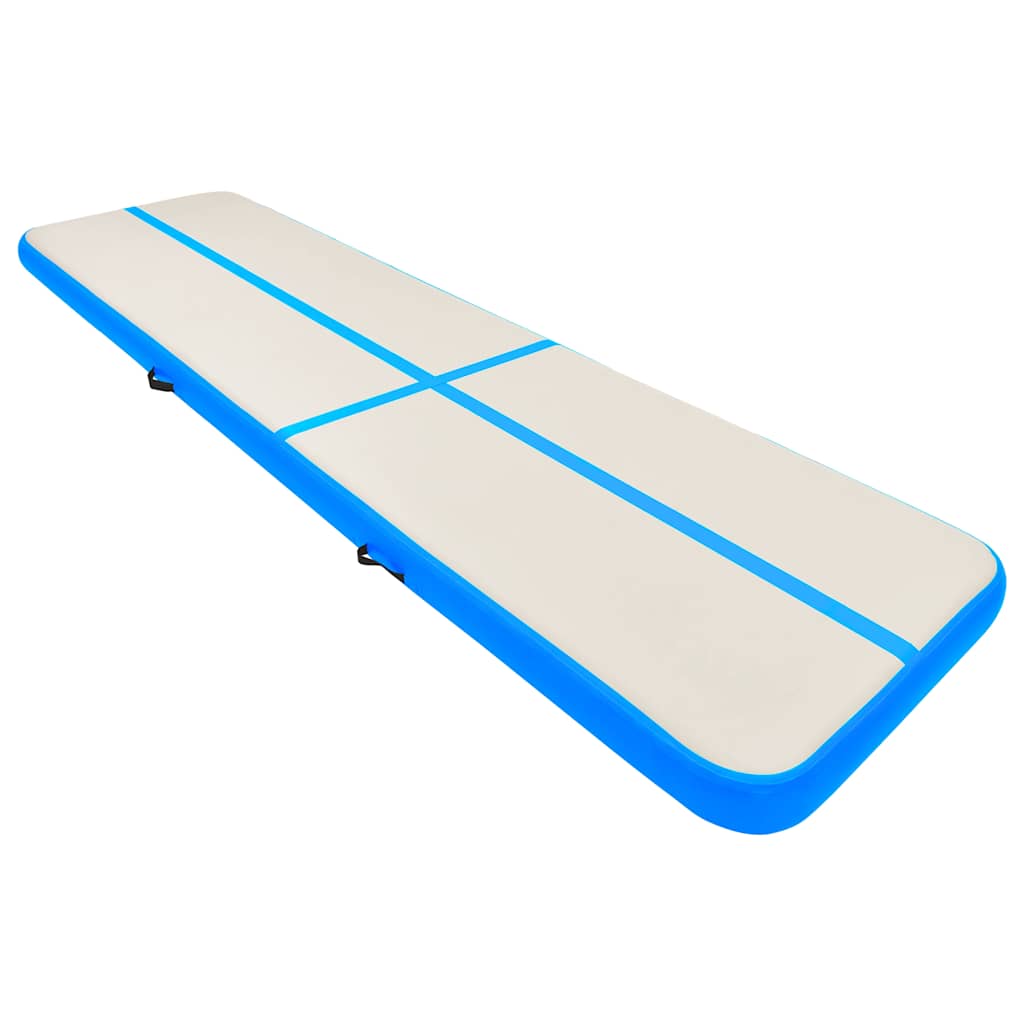vidaXL Mata gimnastyczna z pompką, 800x100x15 cm, PVC, niebieska