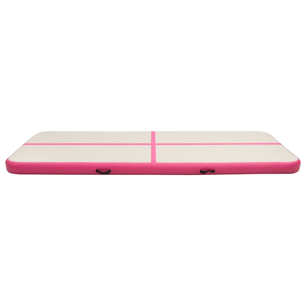 vidaXL Mata gimnastyczna z pompką, 300x100x20 cm, PVC, różowa