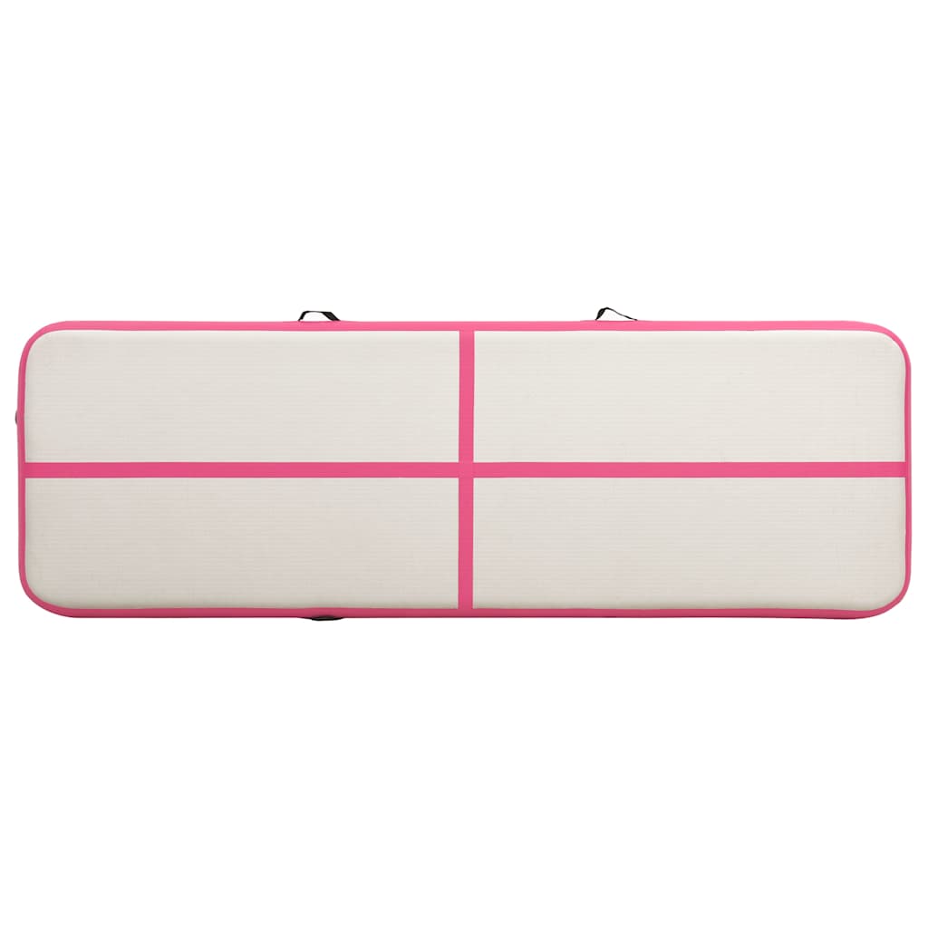 vidaXL Mata gimnastyczna z pompką, 300x100x20 cm, PVC, różowa