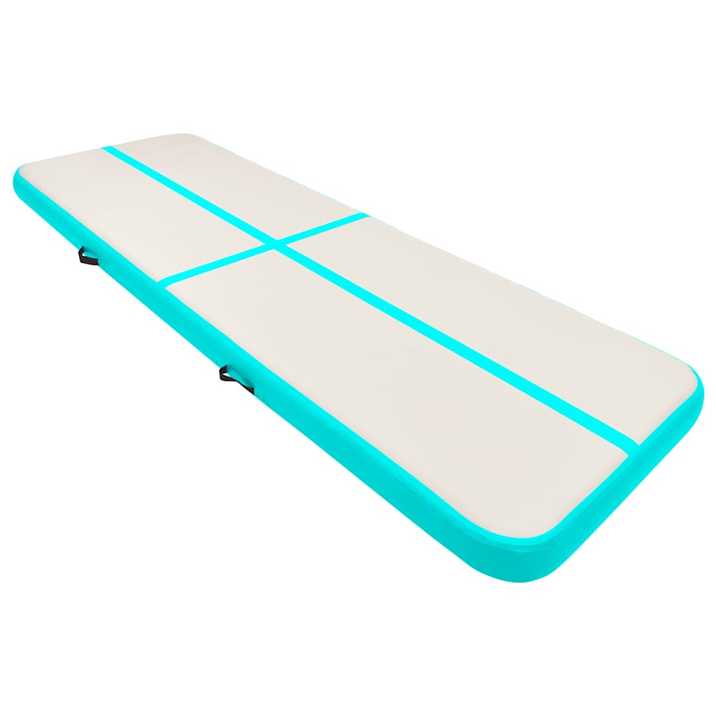 vidaXL Mata gimnastyczna z pompką, 300x100x20 cm, PVC, zielona