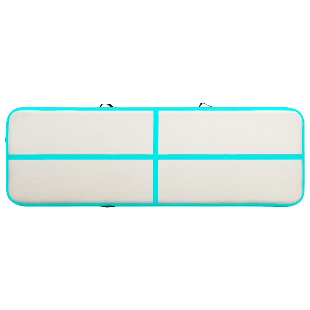 vidaXL Mata gimnastyczna z pompką, 400x100x20 cm, PVC, zielona