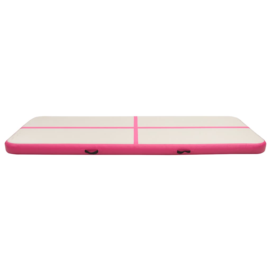 vidaXL Mata gimnastyczna z pompką, 500x100x20 cm, PVC, różowa