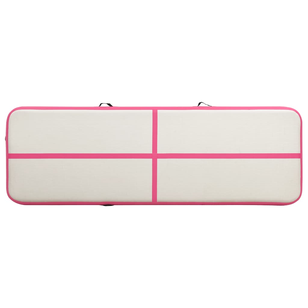 vidaXL Mata gimnastyczna z pompką, 500x100x20 cm, PVC, różowa