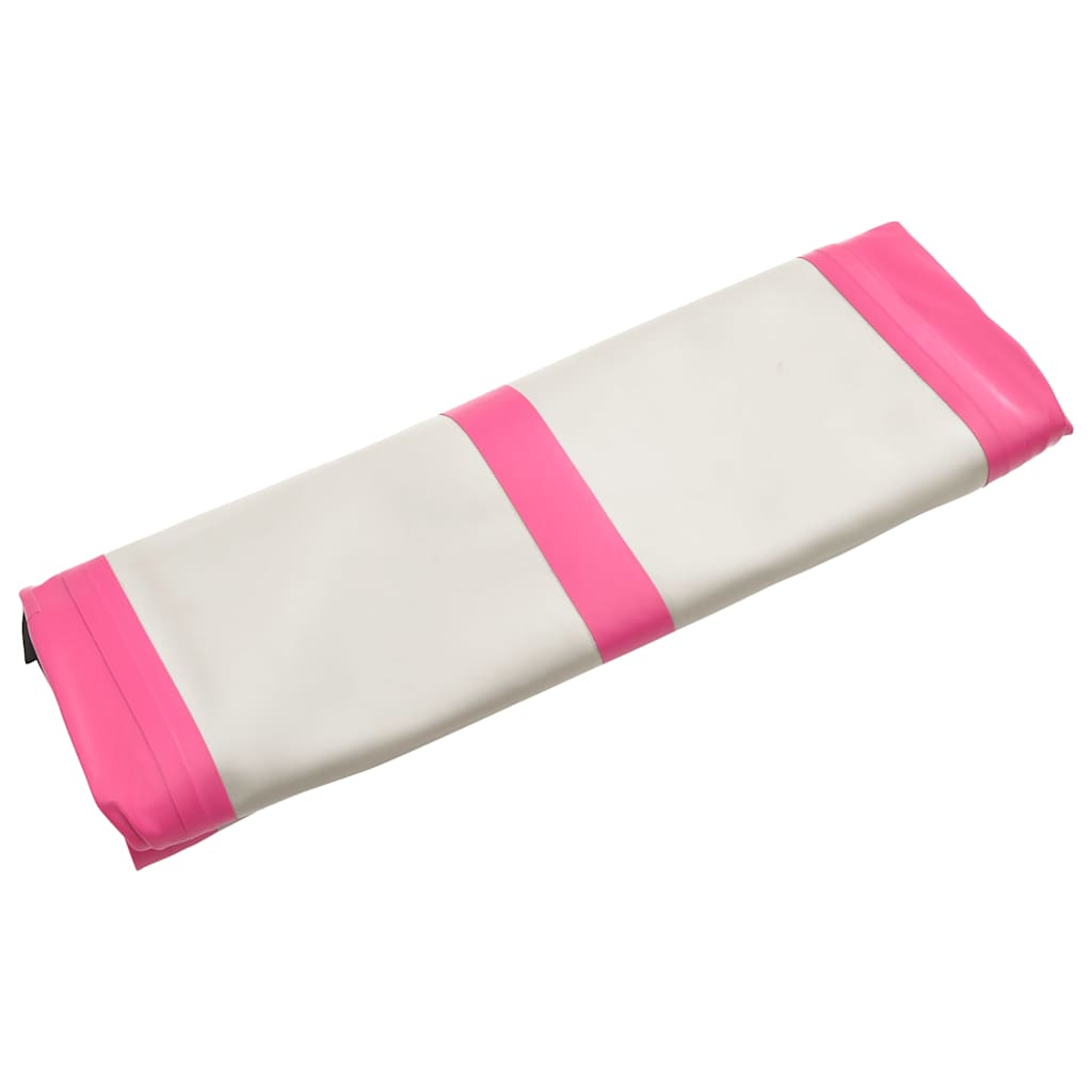 vidaXL Mata gimnastyczna z pompką, 600x100x20 cm, PVC, różowa