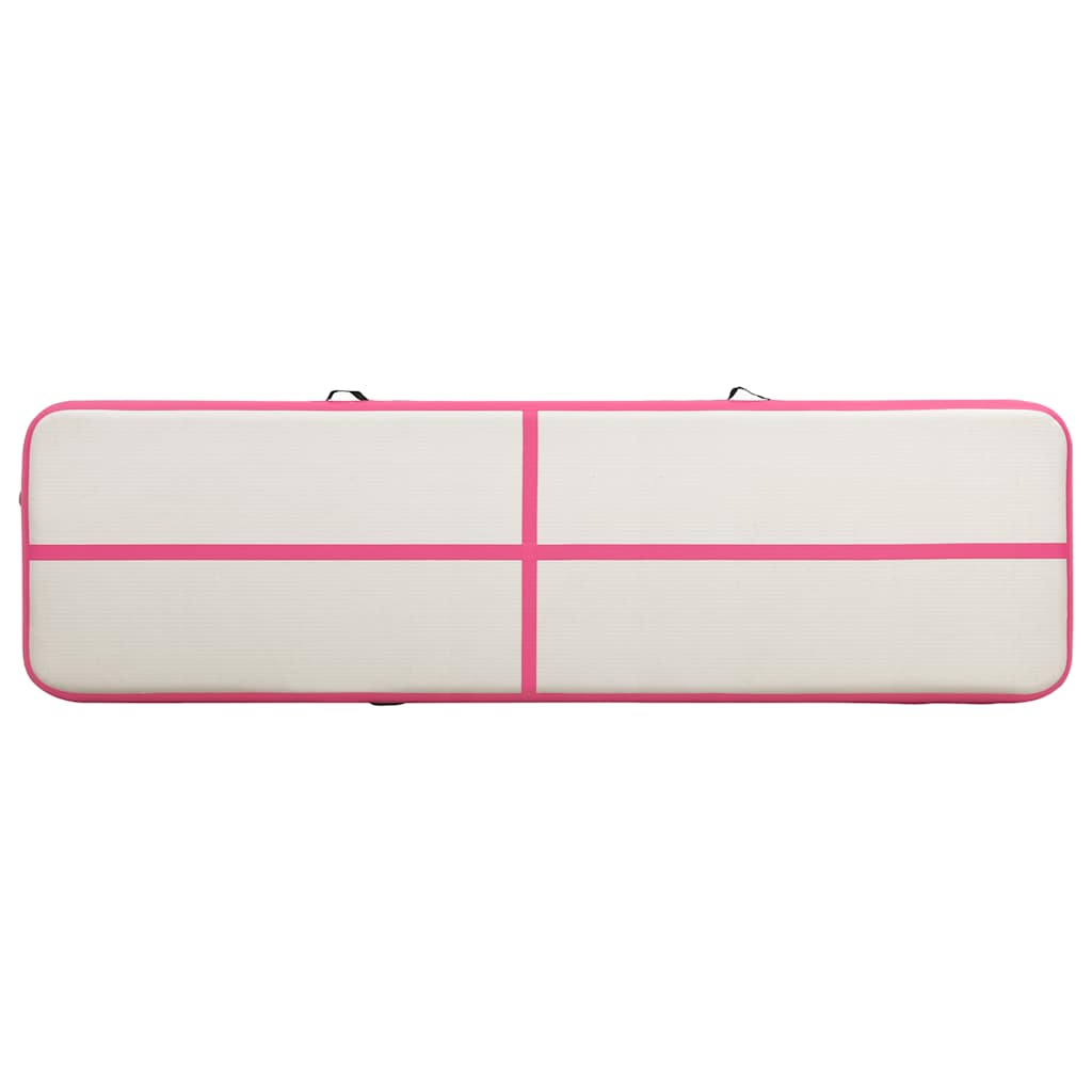vidaXL Mata gimnastyczna z pompką, 600x100x20 cm, PVC, różowa