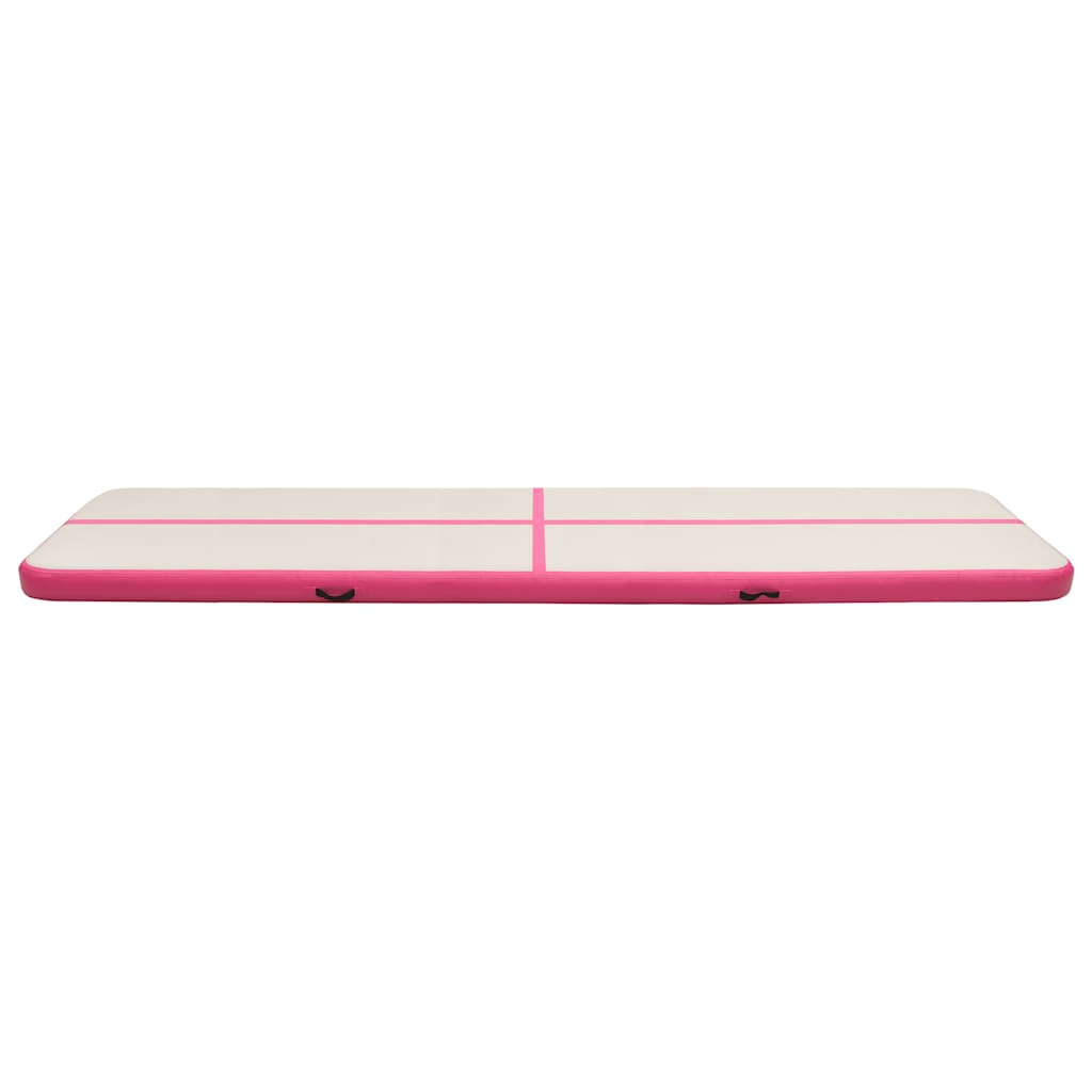 vidaXL Mata gimnastyczna z pompką, 700x100x20 cm, PVC, różowa